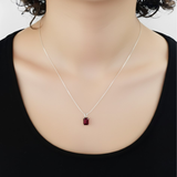 Elegant 925 Sterling Silver Natural Garnet Pendant, January Birthstone, symbolizes love and passion, perfect for everyday wear.