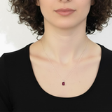 Stunning Natural Garnet Pendant in 925 Sterling Silver, January Birthstone, an exquisite accessory for special moments and daily elegance.