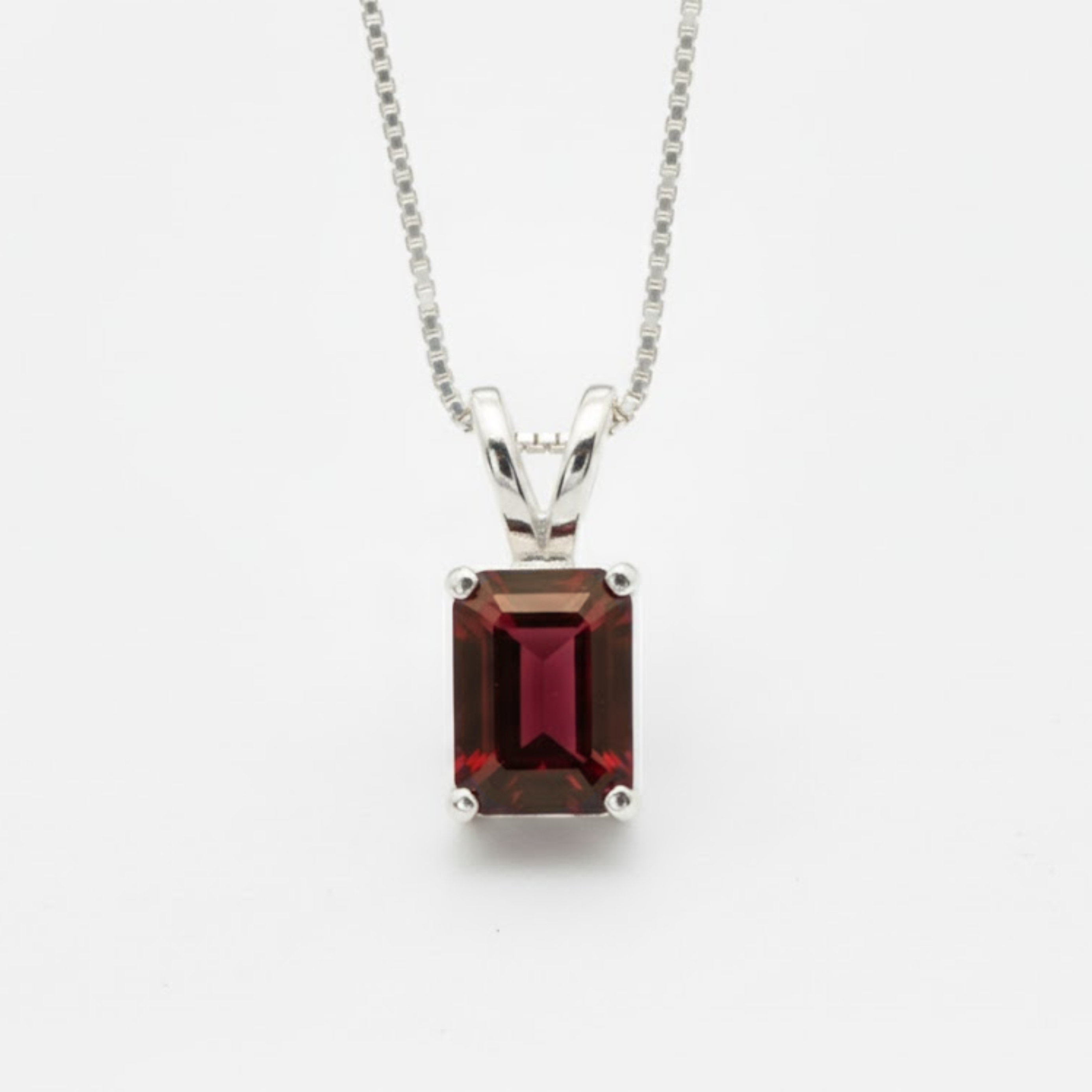 Natural Garnet Pendant made in 925 Sterling Silver with Natural Red Garnet in Prong setting, January Birthstone gift idea, symbolizes love, passion & commitment, ideal for everyday wear and perfect for birthday gifting and special occasions.