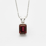 Natural Garnet Pendant made in 925 Sterling Silver with Natural Red Garnet in Prong setting, January Birthstone gift idea, symbolizes love, passion & commitment, ideal for everyday wear and perfect for birthday gifting and special occasions.