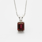 Natural Garnet Pendant made in 925 Sterling Silver with Natural Red Garnet in Prong setting, January Birthstone gift idea, symbolizes love, passion & commitment, ideal for everyday wear and perfect for birthday gifting and special occasions.