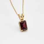 Chic 18k Gold Vermeil Garnet Pendant with natural red stone, embodies passion and is a beautiful gift for loved ones.