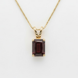Natural Garnet Pendant made in 18k Gold Vermeil with Natural Red Garnet in Prong setting, January Birthstone gift idea, symbolizes love, passion & commitment, ideal for everyday wear and perfect for birthday gifting and special occasions.