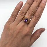 Leaf Amethyst Ring, Flower Ring, Natural Amethyst, Bohemian Ring, February Birthstone, 3 Carat Solitaire, Branch Ring, Solid Silver Ring(1)