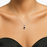 Round Garnet Pendant - Vintage Garnet Necklace - Red Dainty Necklace