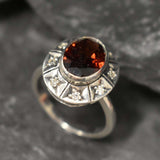 Genuine Garnet Ring - Red Oval Ring - January Birthstone Ring