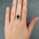 Genuine Garnet Ring - Red Oval Ring - January Birthstone Ring