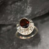 Genuine Garnet Ring - Red Oval Ring - January Birthstone Ring