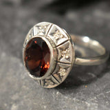 Genuine Garnet Ring - Red Oval Ring - January Birthstone Ring