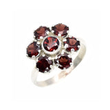 Flower Ring, Garnet Ring, Natural Garnet, Vintage Garnet Ring, January Birthstone, January Ring, Vintage Rings, Rose Ring, Solid Silver Ring