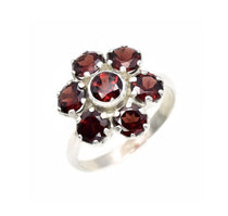 Flower Ring, Garnet Ring, Natural Garnet, Vintage Garnet Ring, January Birthstone, January Ring, Vintage Rings, Rose Ring, Solid Silver Ring