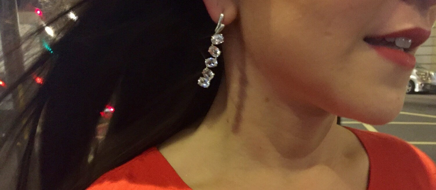 Long Earrings, White Topaz Earrings, Bridal Earrings, Vintage Earrings, Statement Earrings, Evening Wear Earrings, Sterling Silver Earrings