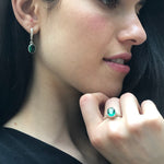 925 Sterling Silver ring with Oval Created Green Emerald, a timeless May birthstone piece perfect for gifting and everyday elegance.