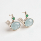 Natural Aquamarine Earrings made in 925 Sterling Silver with Oval Natural Blue Aquamarine in Bezel setting, March Birthstone gift idea, symbolizes courage & good luck, ideal for everyday wear and perfect for birthday gifting and special occasions.