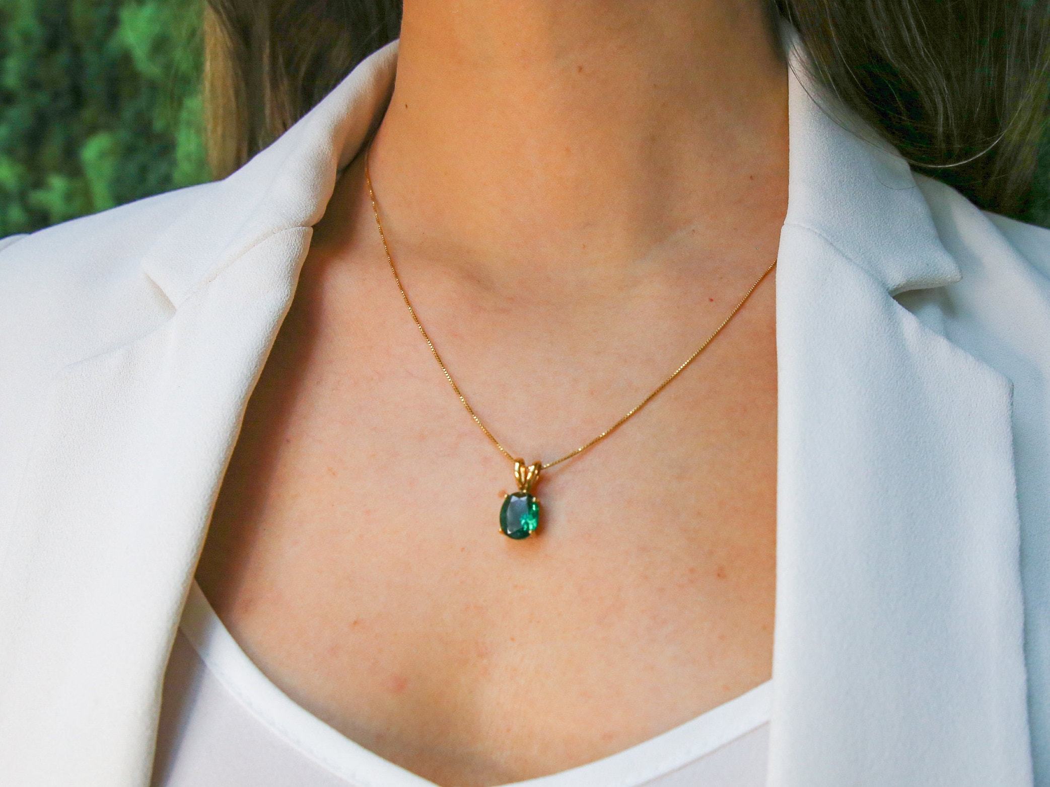 Sapphire Pendant, Created Sapphire, Blue Oval Pendant, 3 Carat Pendant, Sapphire Necklace, Dainty Blue Pendant, Simple Pendant, Solid Silver(2)