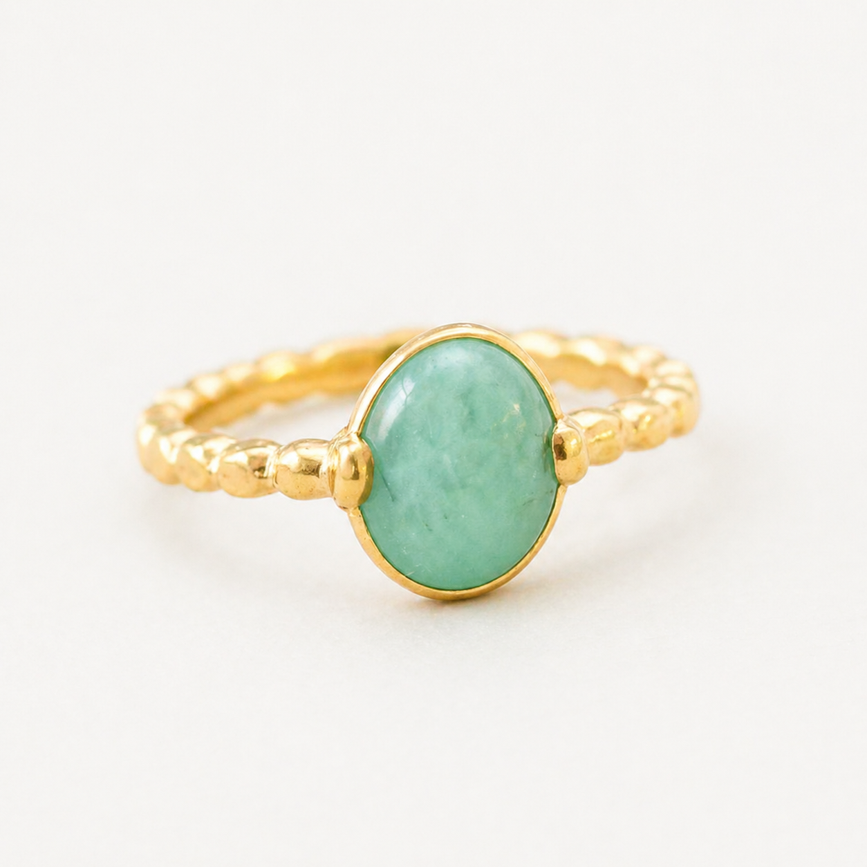 Natural Emerald Ring made in 18k Gold Vermeil with Oval Natural Green Emerald in Prong setting, May Birthstone gift idea, symbolizes growth, harmony, and deep emotional healing, ideal for everyday wear and perfect for birthday gifting and special occasions.