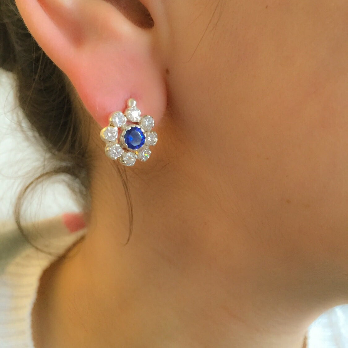 Flower Earrings, Citrine Earrings, Natural Stones, Topaz Earrings, Birthstone Earrings, Vintage Earrings, Amethyst, Peridot, Pure Silver