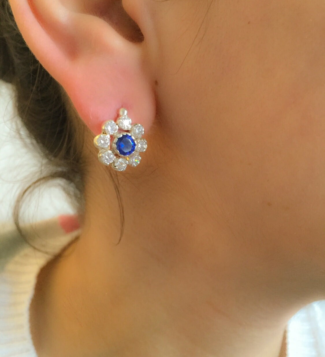 Flower Earrings, Citrine Earrings, Natural Stones, Topaz Earrings, Birthstone Earrings, Vintage Earrings, Amethyst, Peridot, Pure Silver