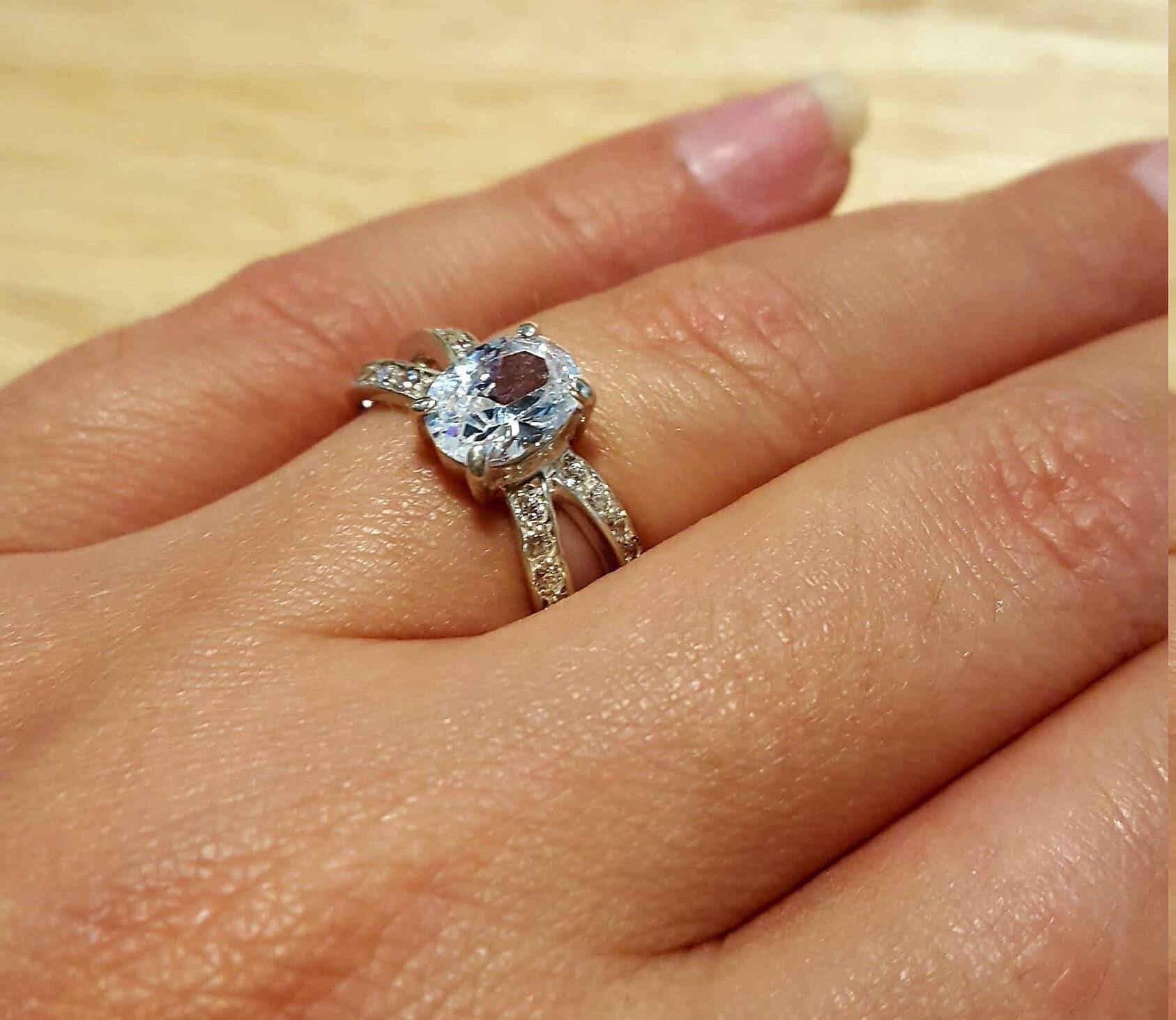 Promise Ring, Diamond Ring, Created Diamond, Diamond Promise Ring, Unique Ring, Solid Silver Ring, CZ Diamonds Ring, Vintage Rings, Diamond
