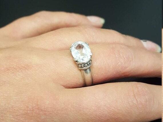 Garnet Ring, Natural Garnet, Vintage Rings, Red Ring, Antique Red Ring, Vintage Silver Ring, 3 Carats, Silver Ring, Statement Ring, Garnet