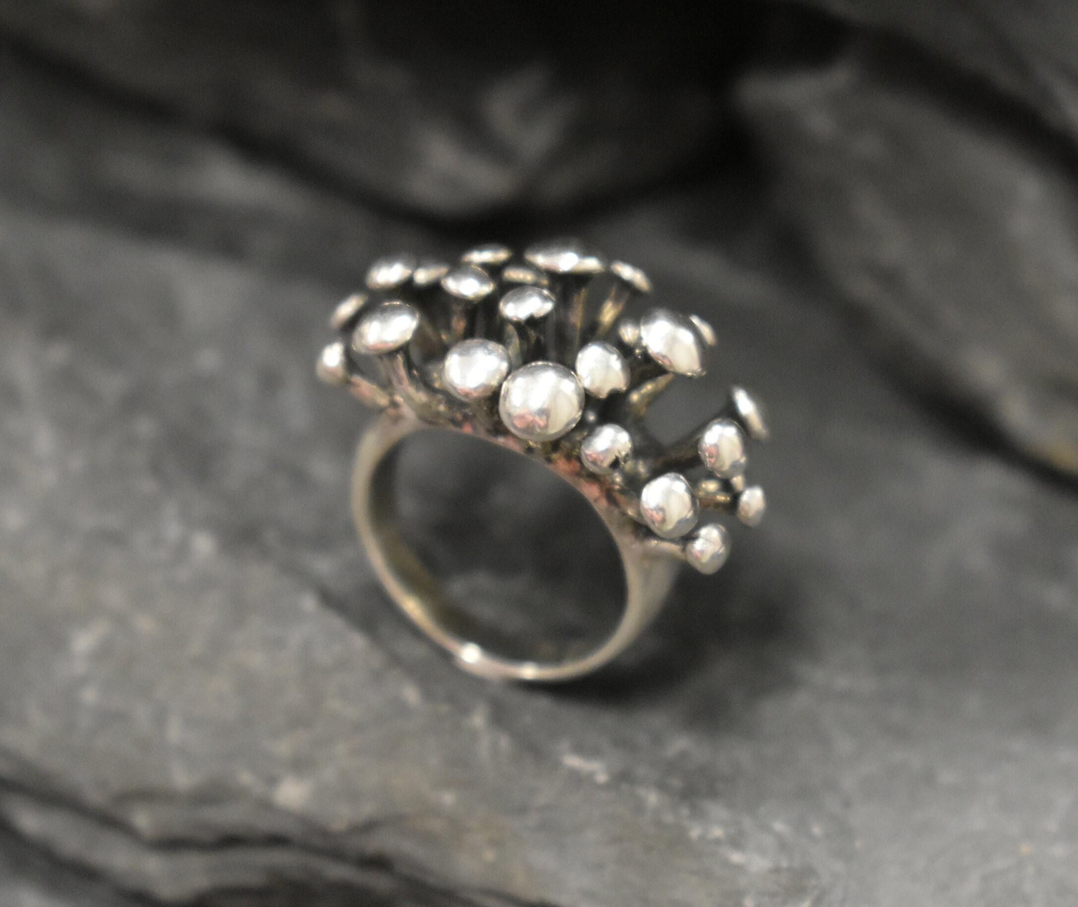 Statement Ring, Sterling Silver Ring, Mushroom Ring, Solid Silver Ring, Silver Statement Ring, 925 Silver Ring, Unique Silver Ring, 925