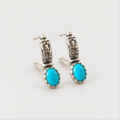 Turquoise Earrings - Blue Drop Earrings - Vintage Boho Earrings