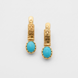 Turquoise Earrings - Blue Drop Earrings - Vintage Boho Earrings