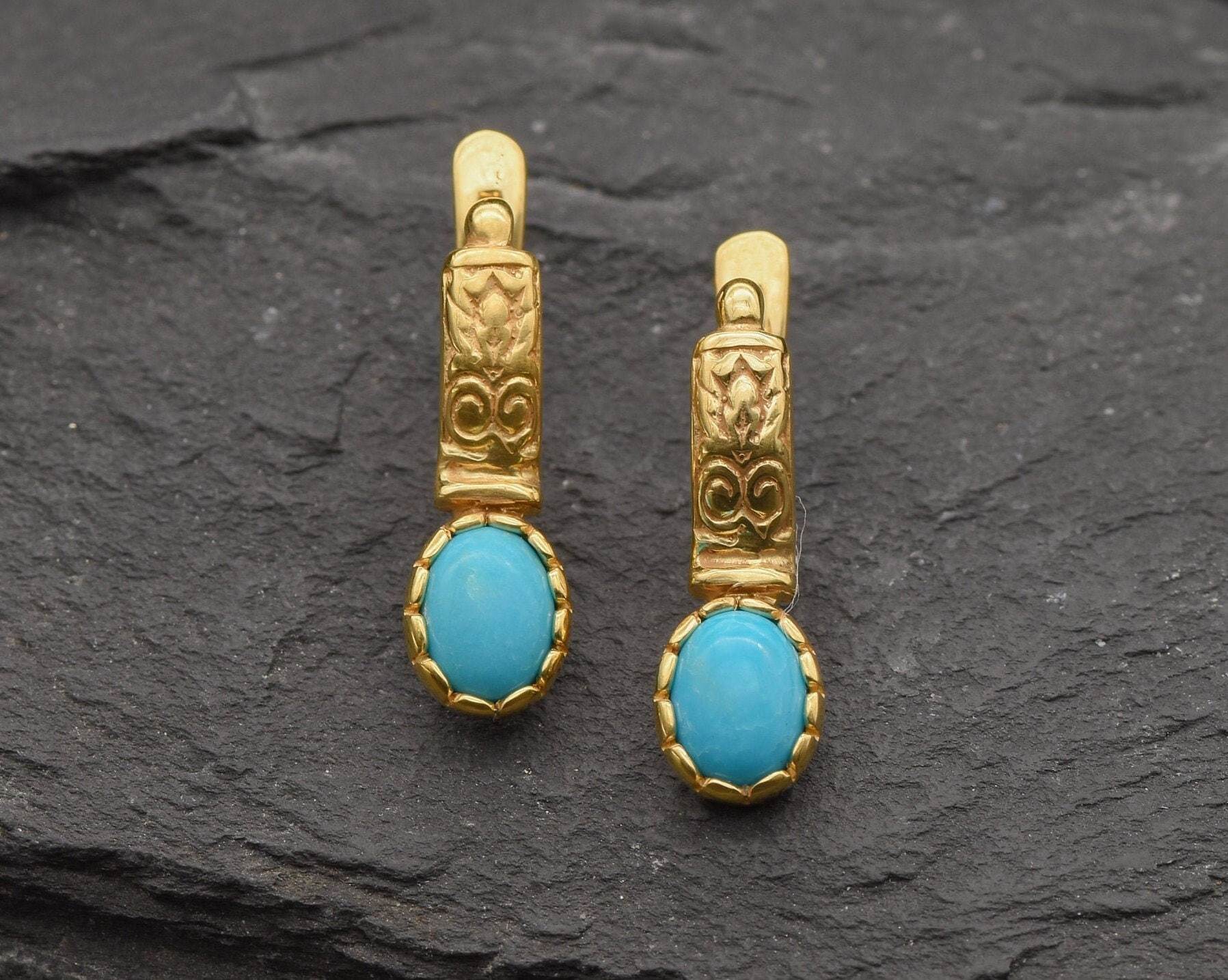 Turquoise Earrings, Real Turquoise, Sleeping Beauty Turquoise, Arizona Turquoise, Natural Turquoise, Pure Silver, Solid Silver, Tribal(1)
