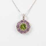 Amethyst Flower Necklace - Vintage Amethyst Pendant - Purple Flower Necklace