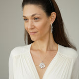 Large Diamond Pendant - Statement Diamond Necklace - Cluster Necklace