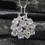 Large Diamond Pendant - Statement Diamond Necklace - Cluster Necklace