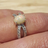 Vintage Fire Opal Ring in 925 Sterling Silver - October Birthstone, perfect for daily wear and special occasions.