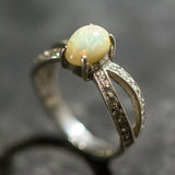 Unique Vintage Fire Opal Ring in 925 Sterling Silver - October Birthstone, perfect for stylish wear and memorable gifts.