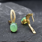 Chrysoprase Earrings, Natural Chrysoprase, Green Chrysoprase, May Birthstone, Vintage Earrings, Green Earrings, Silver Earrings, Chrysoprase(1)