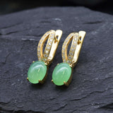 Chrysoprase Earrings, Natural Chrysoprase, Green Chrysoprase, May Birthstone, Vintage Earrings, Green Earrings, Silver Earrings, Chrysoprase(1)