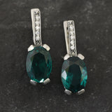 Emerald Earrings, Created Emerald, Emerald Green Earrings, Vintage Earrings, Statement Earrings, Heavy Earrings, Silver Earrings, Emerald