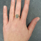 Gold Aquamarine Ring - Aquamarine Bezel Ring - Blue Gemstone Ring