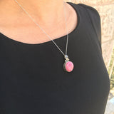 Rhodochrosite Necklace - Natural Rhodochrosite Pendant - Vintage Statement Necklace