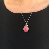 Rhodochrosite Necklace - Natural Rhodochrosite Pendant - Vintage Statement Necklace