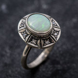 Stylish 925 Sterling Silver Ring with Oval White October Birthstone, ideal for everyday elegance and memorable birthday gifts.