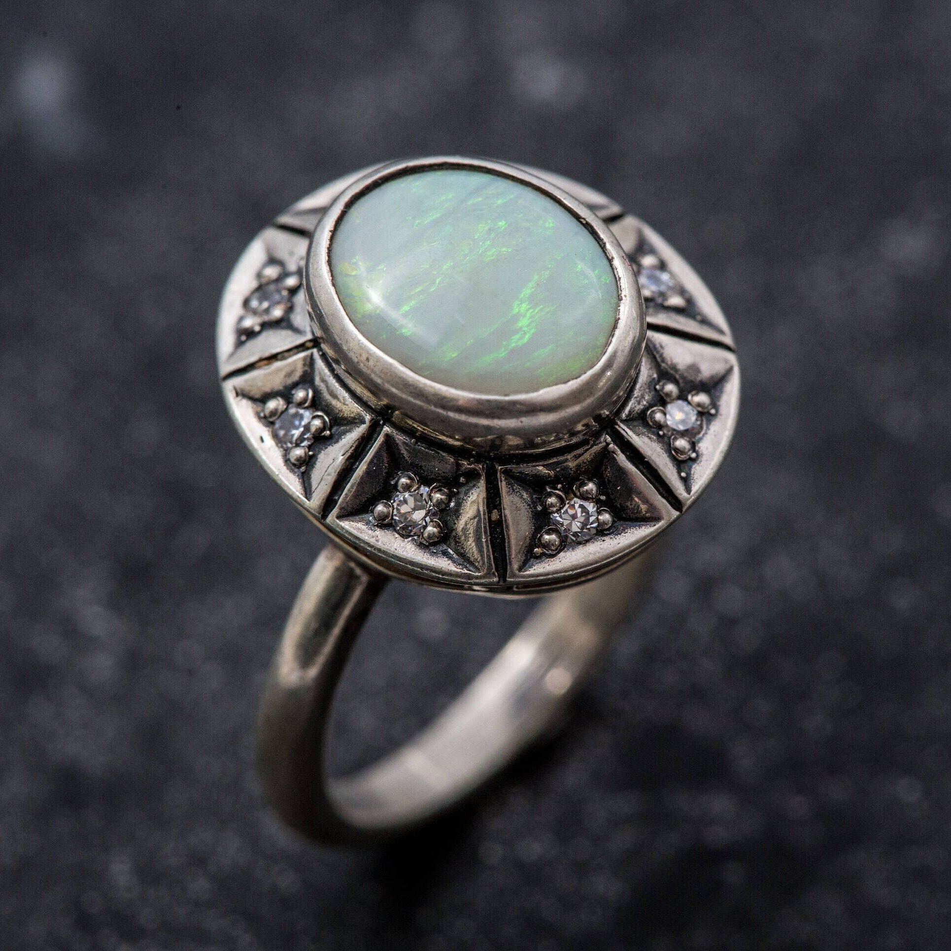 Stylish 925 Sterling Silver Ring with Oval White October Birthstone, ideal for everyday elegance and memorable birthday gifts.