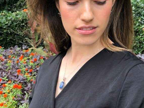 Rutilated Quartz Pendant, Natural Rutilated Quartz, Vintage Pendant, August Birthstone, Quartz Pendant, Silver Pendant, Leo Pendant, Quartz