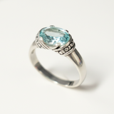 Stunning Created Aquamarine ring in 925 Sterling Silver, perfect for everyday elegance and meaningful birthday gifts.