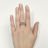 Charming 925 Sterling Silver ring with an oval Created Blue Aquamarine, a lovely gift for March birthdays and cherished moments.