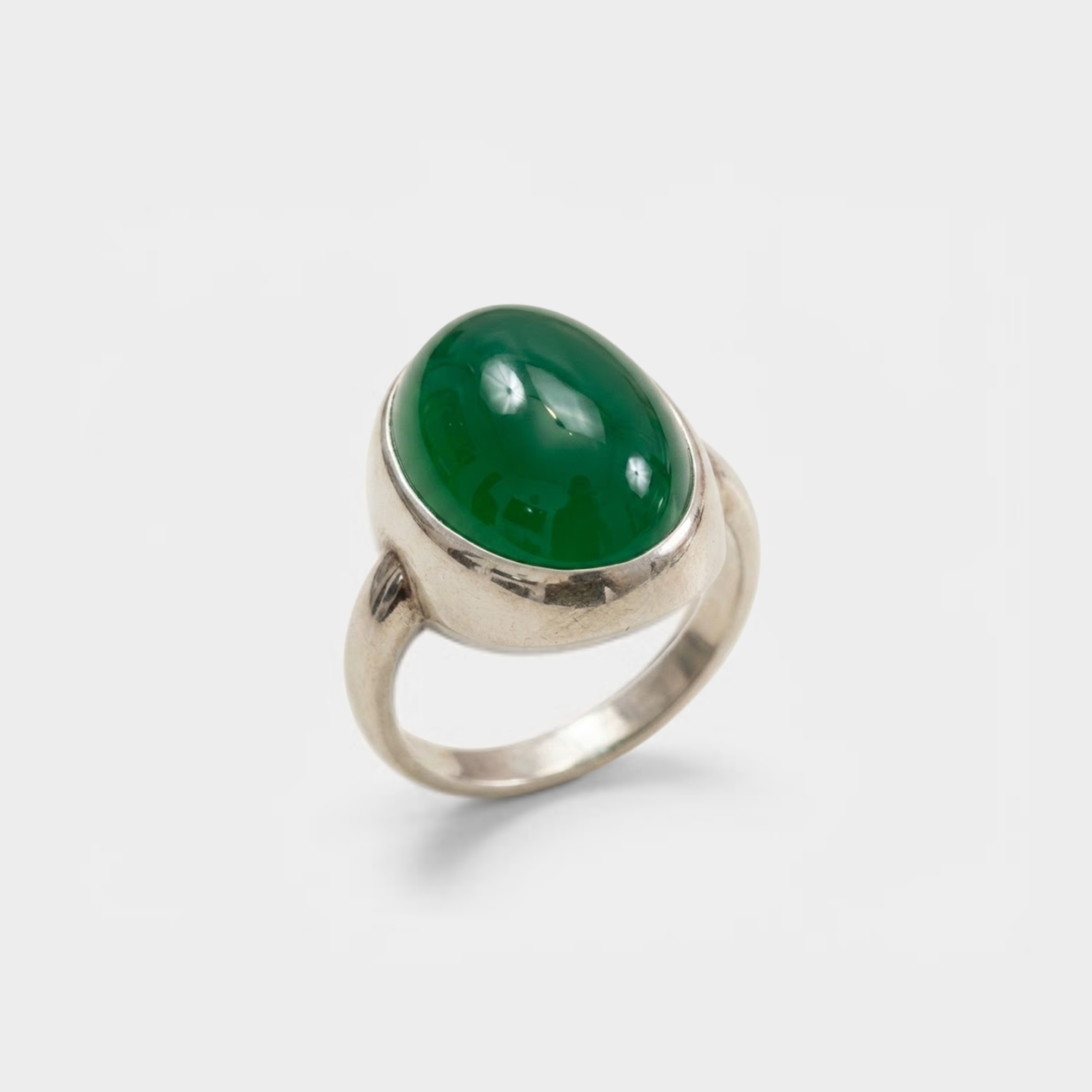 Created Emerald Ring made in 925 Sterling Silver with Oval Created Green Emerald in Bezel setting, May Birthstone gift idea, symbolizes, ideal for everyday wear and perfect for birthday gifting and special occasions.