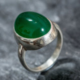 Large Emerald Ring - Vintage Emerald Ring - Oval Emerald Statement Ring