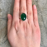 Large Emerald Ring - Vintage Emerald Ring - Oval Emerald Statement Ring