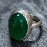 Large Emerald Ring - Vintage Emerald Ring - Oval Emerald Statement Ring