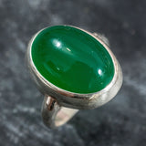 Large Emerald Ring - Vintage Emerald Ring - Oval Emerald Statement Ring