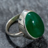 Large Emerald Ring - Vintage Emerald Ring - Oval Emerald Statement Ring